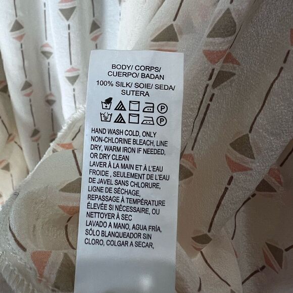 Lucky Brand 100% silk Boho Crossover Blouse size medium - Picture 6 of 14